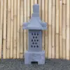 Product image 2 of the product “Japanese style Garden Lantern, made from Andesit Stone. Multipart. 75 cm Height, Roof is 30 cm width. ”
